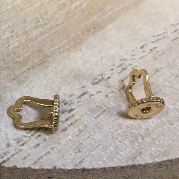 Vintage 10k Lavaliere Earrings w/White Sapphires - Picture 4 of 10